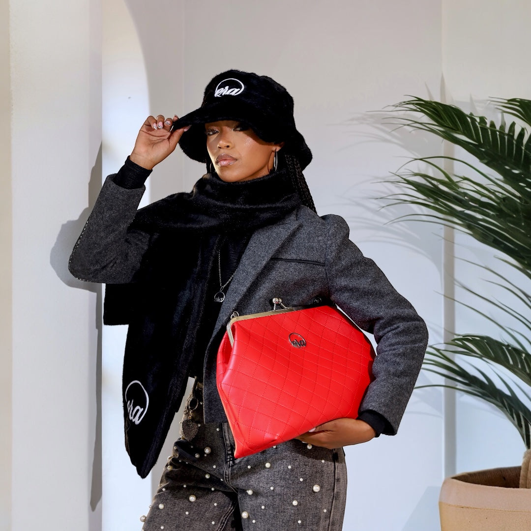ERA Oversized Kisslock Chain Bag – Red – ERABYDJZINHLE
