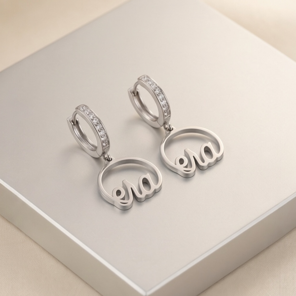 Silver Precious Logo Earrings – ERABYDJZINHLE