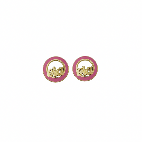 Gold & Pink Diva Studs