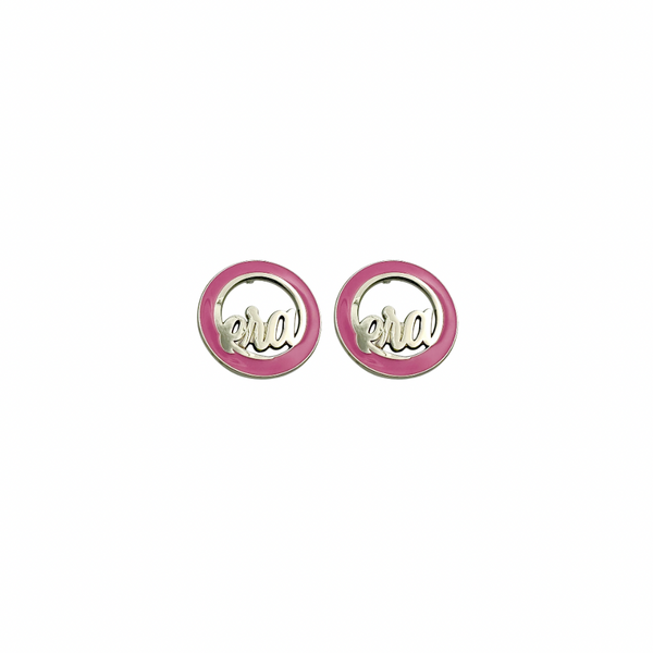 Silver & Pink Diva Studs