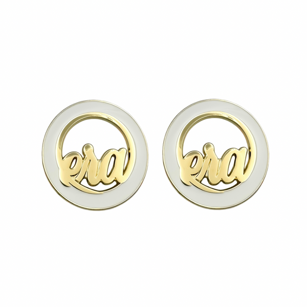 Gold & White Diva Earrings