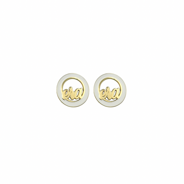 Gold & White Diva Studs