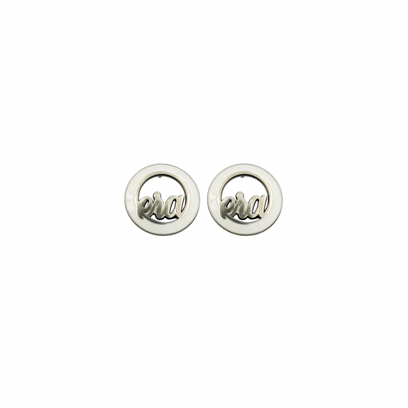 Silver & White Diva Studs