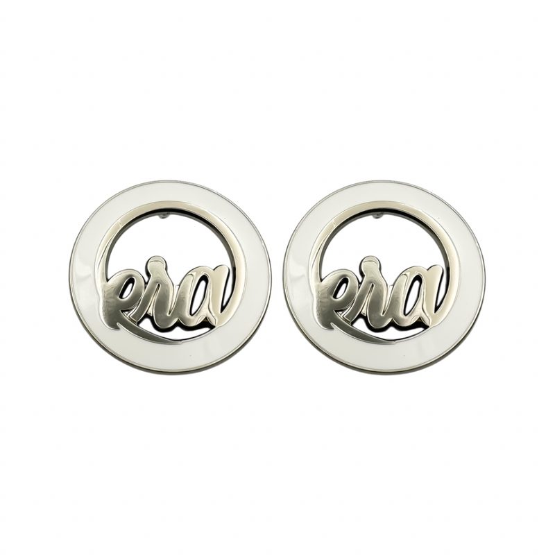 Silver & White Diva Earrings