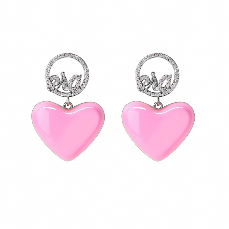 Pink Era Adore Silver Earrings