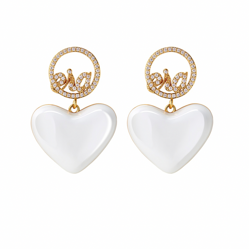 White Era Adore Gold Earrings