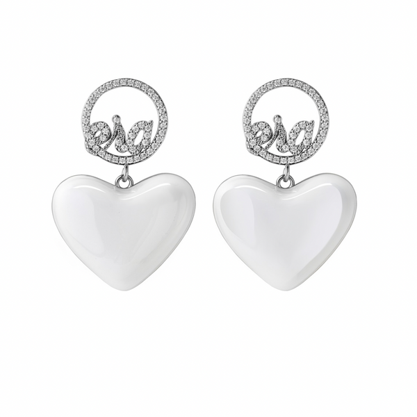 White Era Adore Silver Earrings