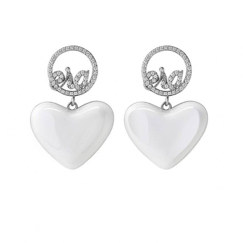 White Era Adore Silver Earrings