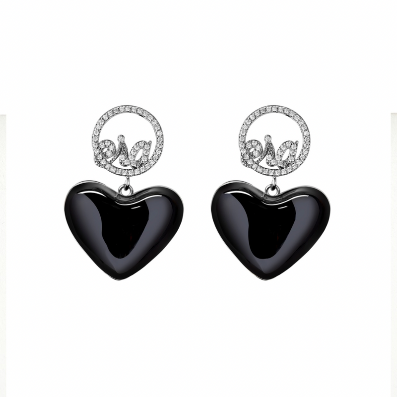 Black Era Adore Silver Earrings