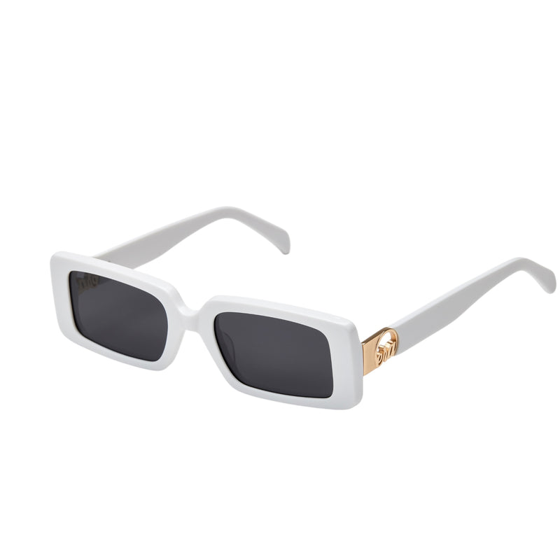 White Logo Flame Sunglasses