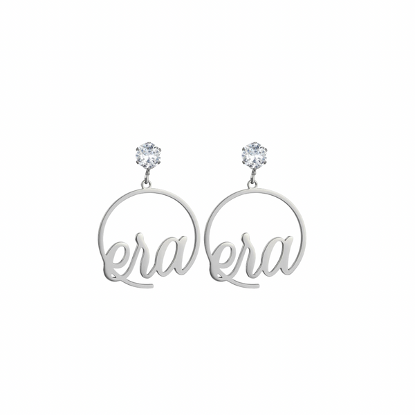 Silver Era Halo Mini Drop Hoops ✨
