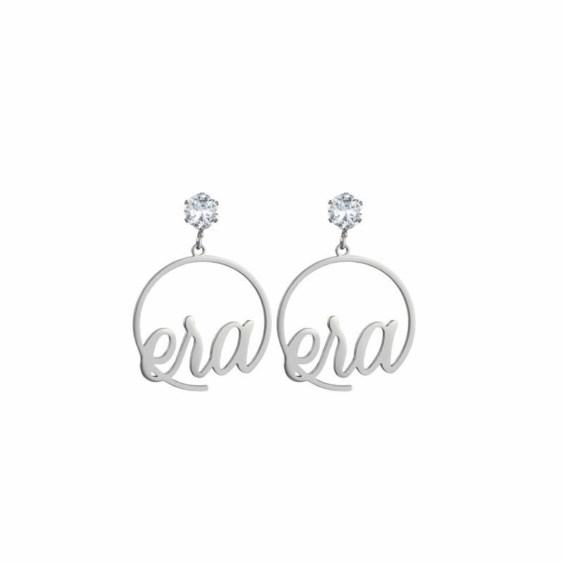 Silver Era Halo Mini Drop Hoops ✨