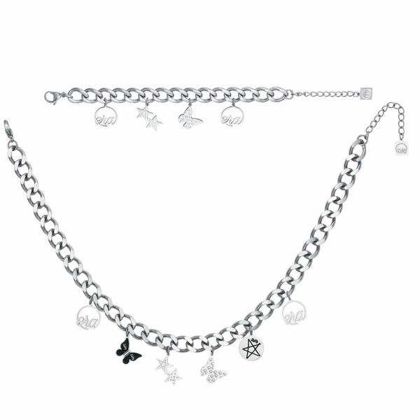 Gold Era Charm Bracelet & Necklace Set