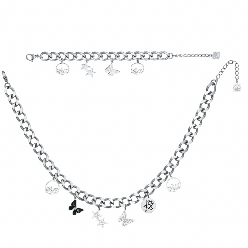 Gold Era Charm Bracelet & Necklace Set