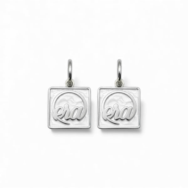 Silver Pearl Square Drop Earring