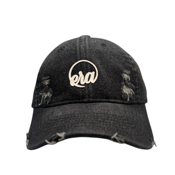 Era Distressed Black Denim Cap