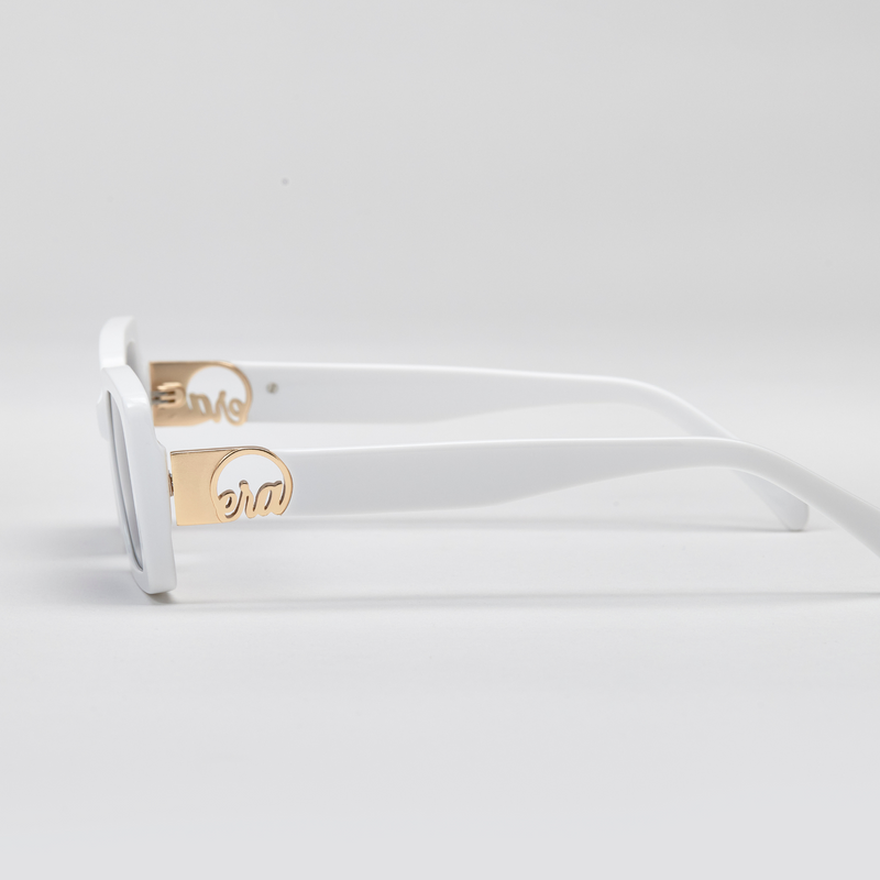 White Logo Flame Sunglasses