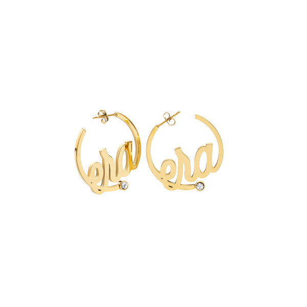 Gold Mini Era Logo Hoops