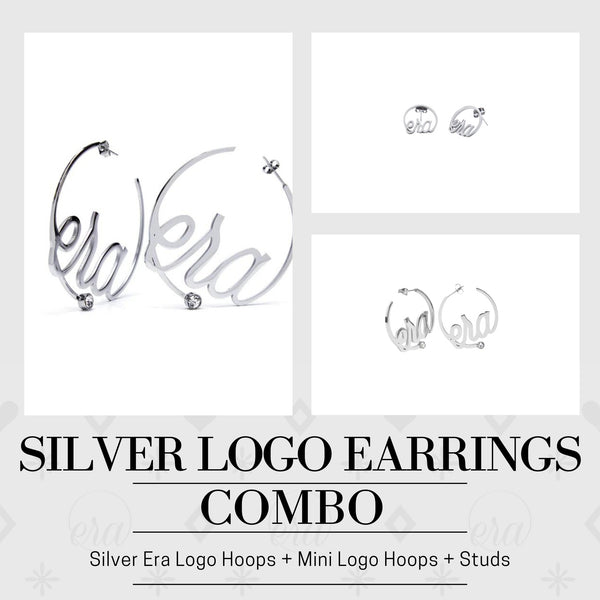 Silver Logo Earrings Combo